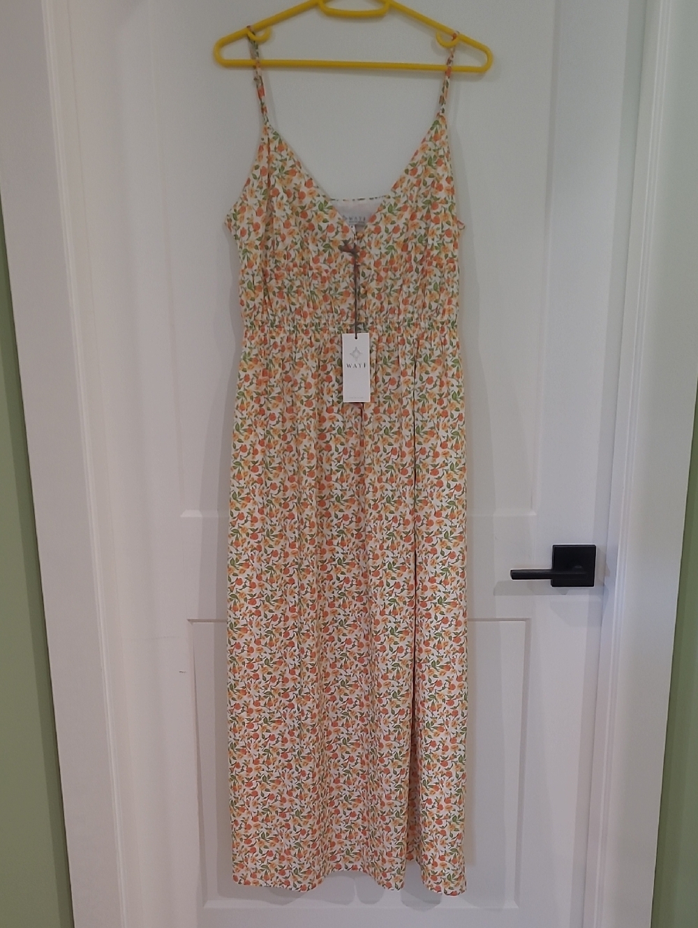 Wayf NWT Orange & Green Floral Sundress
